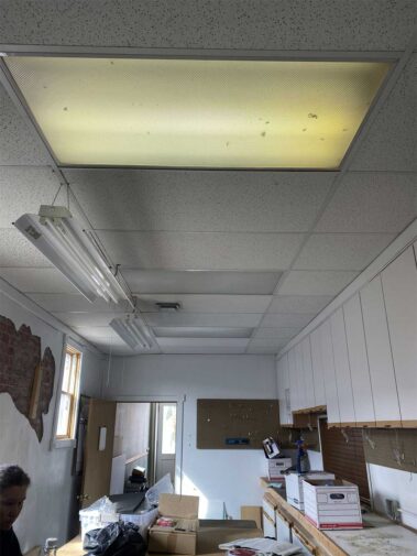 Twin Flame Gallery Renovations - Original Back Room Ceiling