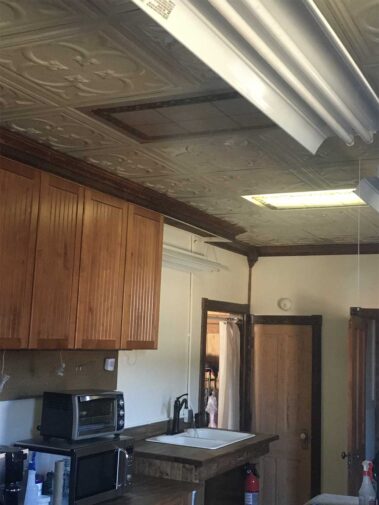 Twin Flame Gallery Renovations - Back Room Wood Trim Installed